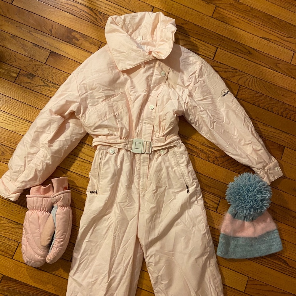 **Alternate location** Vintage pink ski suit